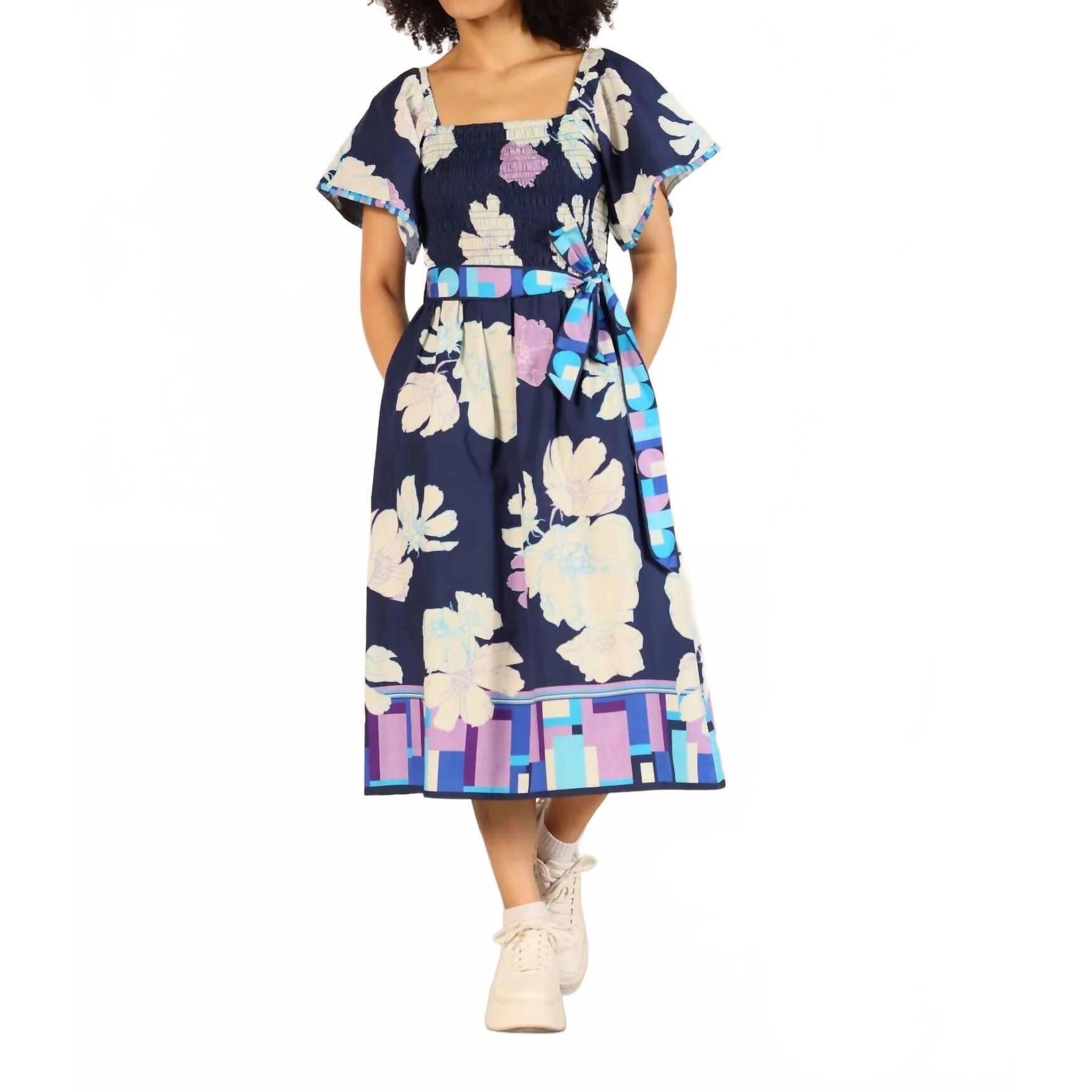New Maude Vivante Viva Dress In Ink Florals Print